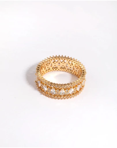 Lovisa - Gold Plated Ring with Cubic Zirconia