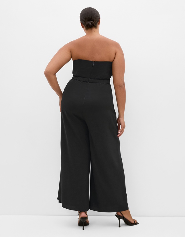 City Chic - Plus size Attract Strapless Jumpsuit - black