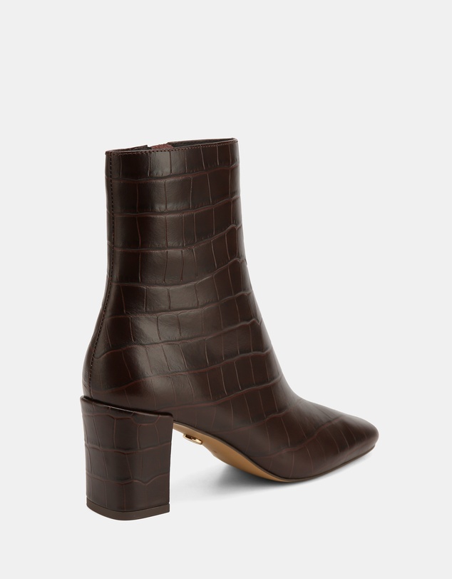 Wittner - Lean Croc Embossed Leather Ankle Boots