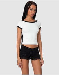 EDIKTED - Low Back Contrast T Shirt