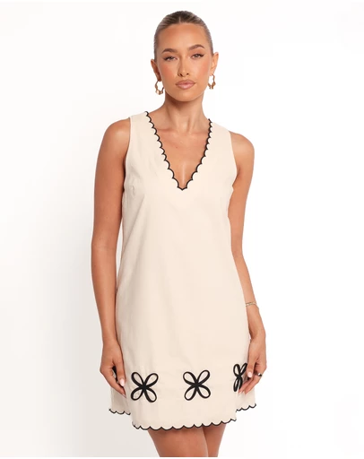 Petal & Pup - Thalia Mini Dress - Cream/Black