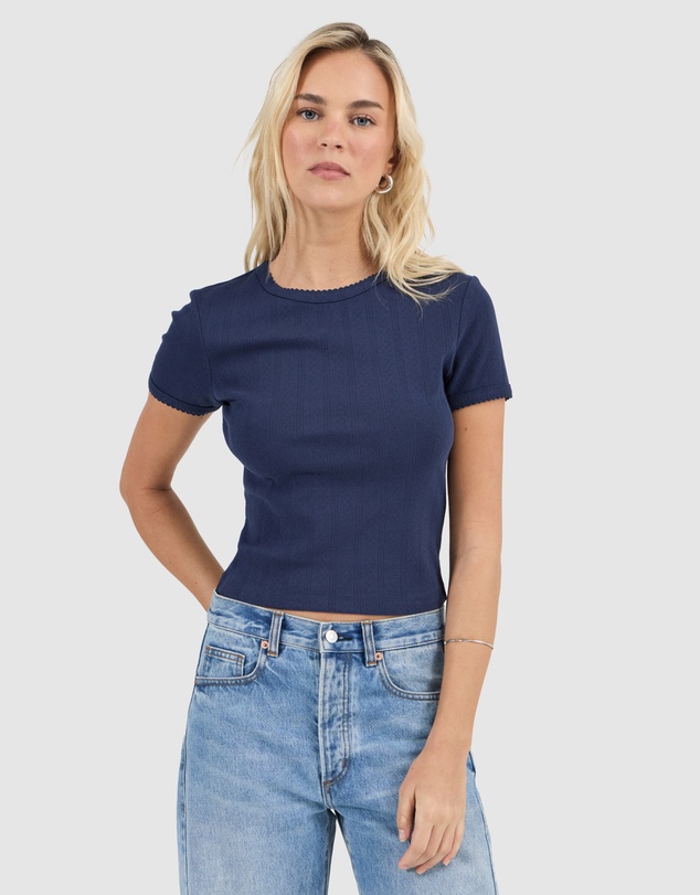 Rolla's - Pointelle Classic Tee - Nay