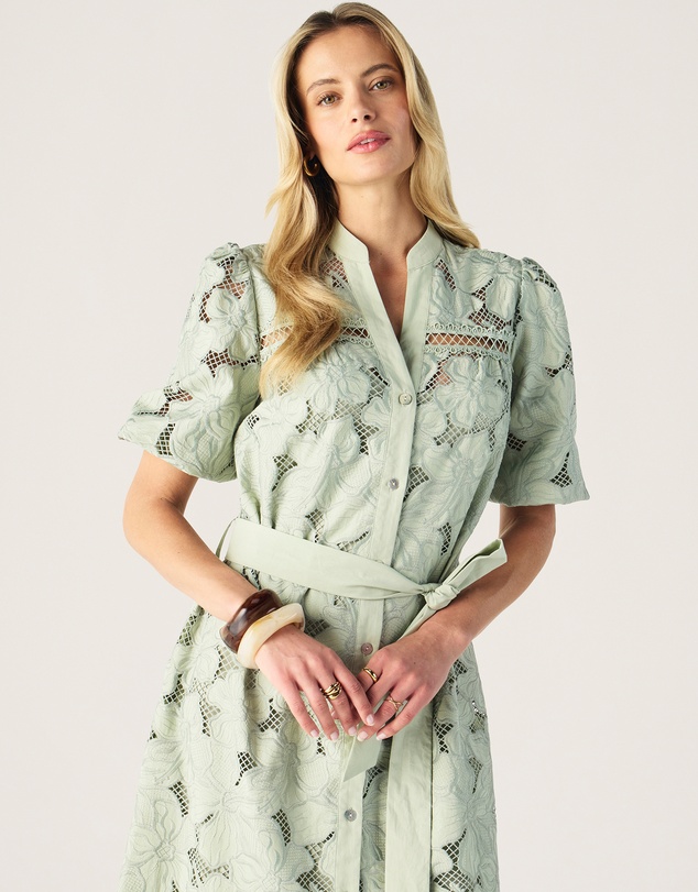 MOS The Label - Whisper Embroidery Shirt Dress