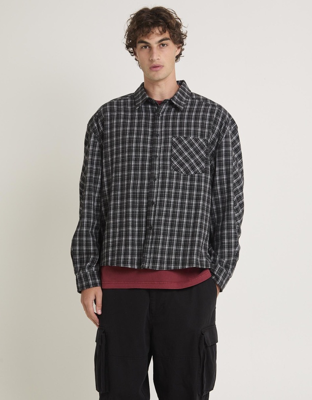 Black Noise White Rain - Johan Flannel Long Sleeve Shirt