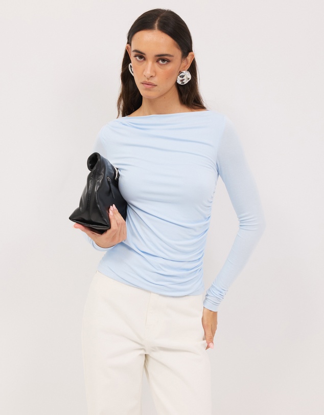 Calli - Mia Draped Long Sleeve Jersey Top