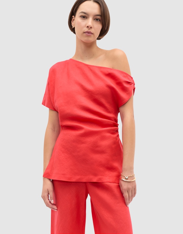 Seed Heritage - Linen Draped Split Hem Top