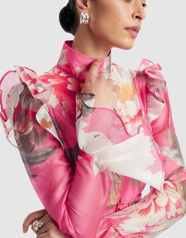 LEO LIN - Katrina Butterfly Sleeve Midi Dress