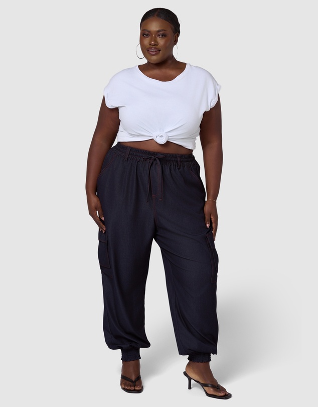 Indigo Tonic - Kaia Luxe Chambray Cargo Pant