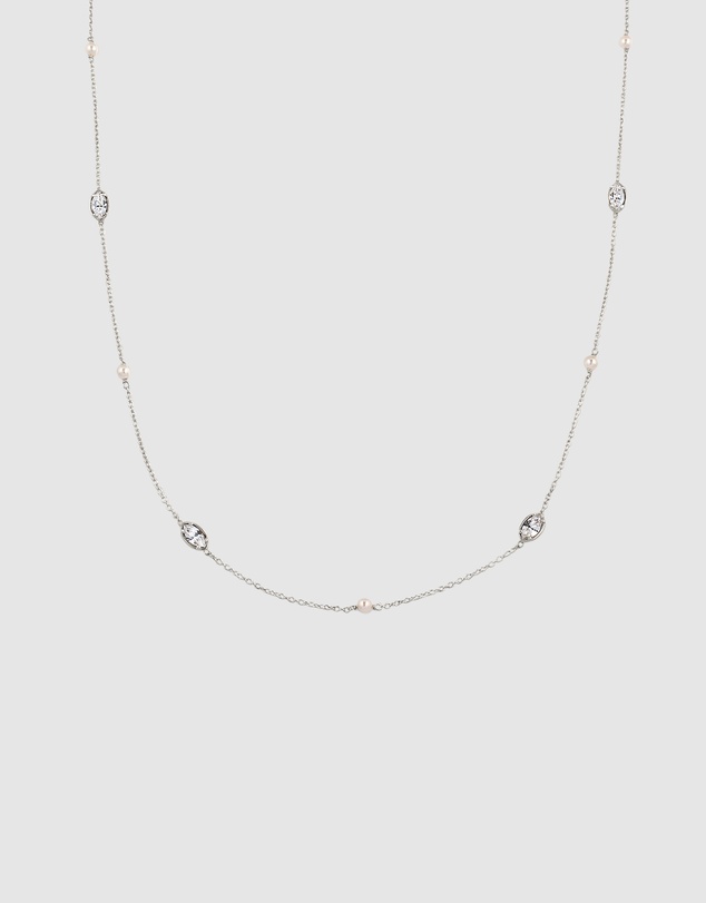 Elli Jewelry - Necklace Crystal Pearl 925 Sterling Silver Gold-Plated