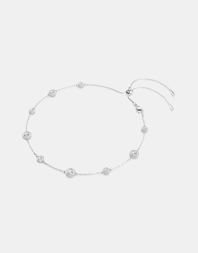 Swarovski - Una Angelic Necklace, Round Cut, Double Sided Motifs, White, Rhodium Plated