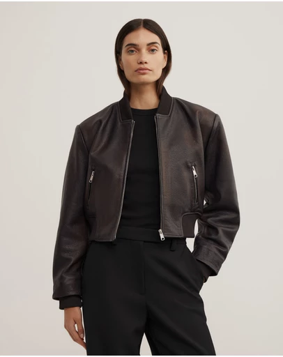 Witchery - Crop Burnished Bomber Jacket