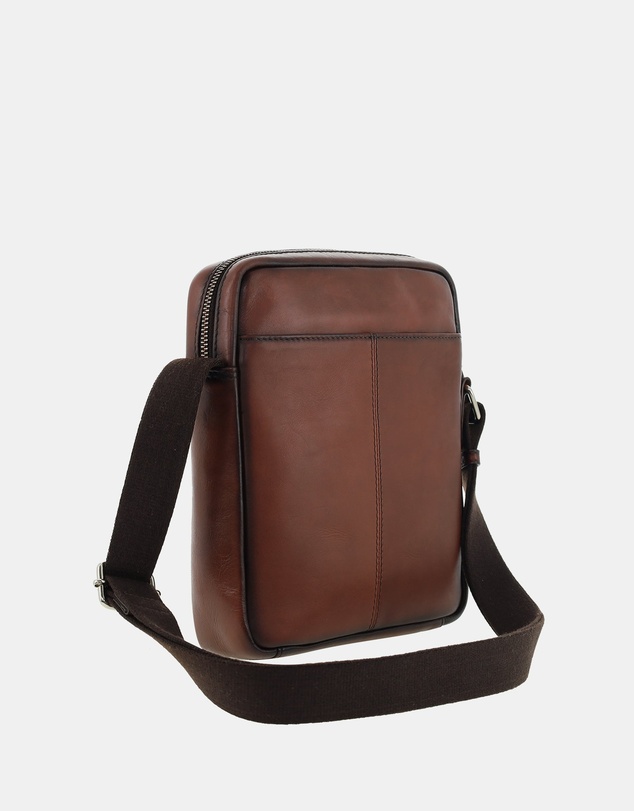 Pierre Cardin - Pierre Cardin Genuine Leather Shoulder Cross-body Bag with Front Zip Pocket
