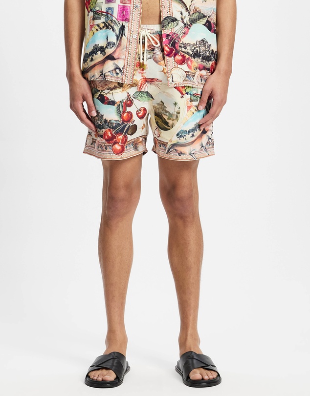 Camilla - Elastic Waist Mid Length Boardshorts
