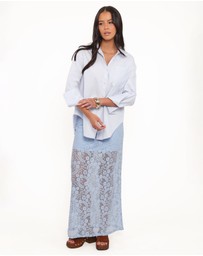 Petal & Pup - Brittany Lace Maxi Skirt - Blue