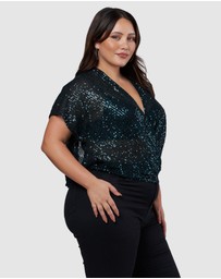 Pink Dusk by Curve Project - Flashy Sequin Top