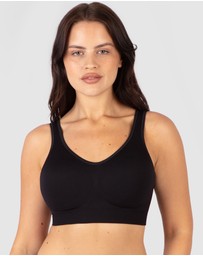 B Free Intimate Apparel - Wide Strap Wirefree Bra with Fixed Comfort Cups (A-B-C-D) Cup