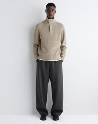 COS - Ribbed Wool Half-Zip Jumper