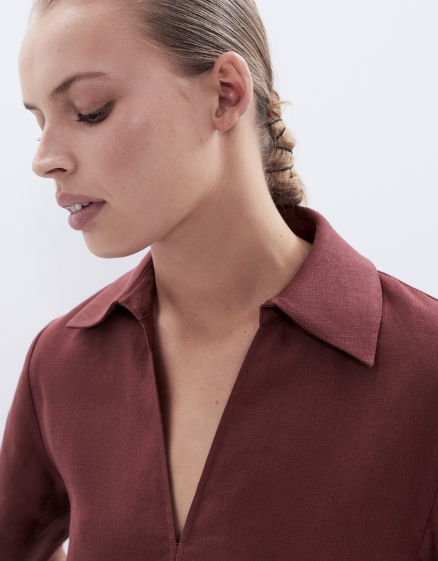 UNISON - Collared Linen Top