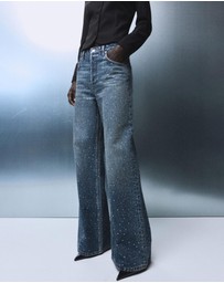 M.N.G - Wide-Leg Jeans With Rhinestones