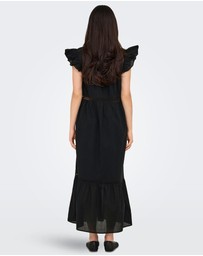 ONLY - Sunny Frilled Cotton Maxi Dress