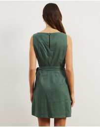 Atmos&Here - Diana Linen Blend Wrap Mini Dress