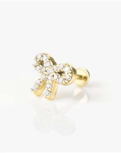 Wanderlust + Co - Bow Pave Flat Back Earring