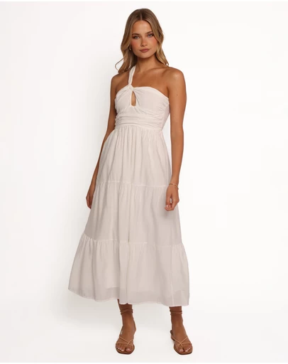 Petal & Pup - Vinny One Shoulder Maxi Dress - White