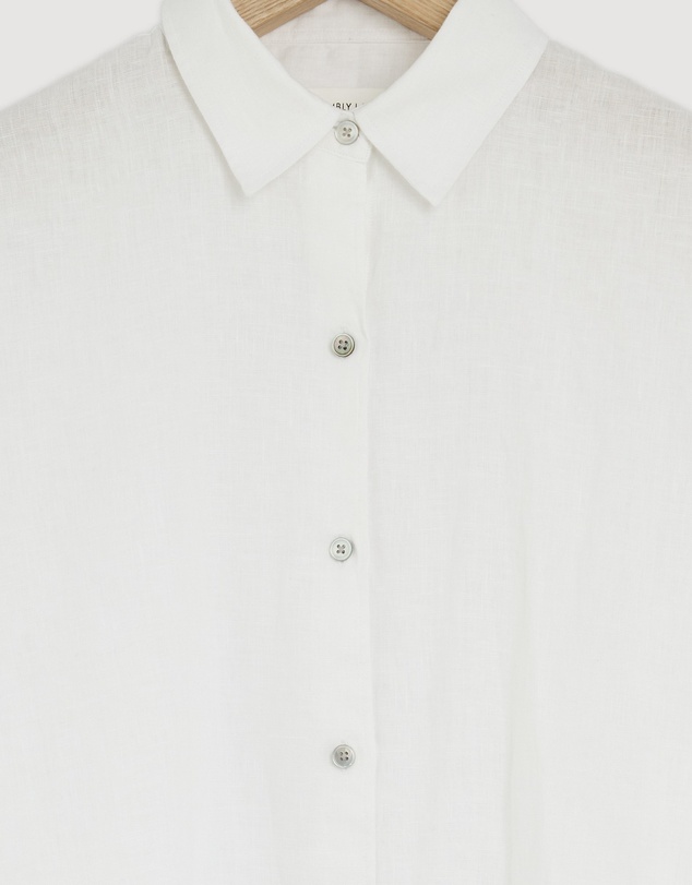 Revibe - Repaired Assembly Label Linen Womens Shirts L/S