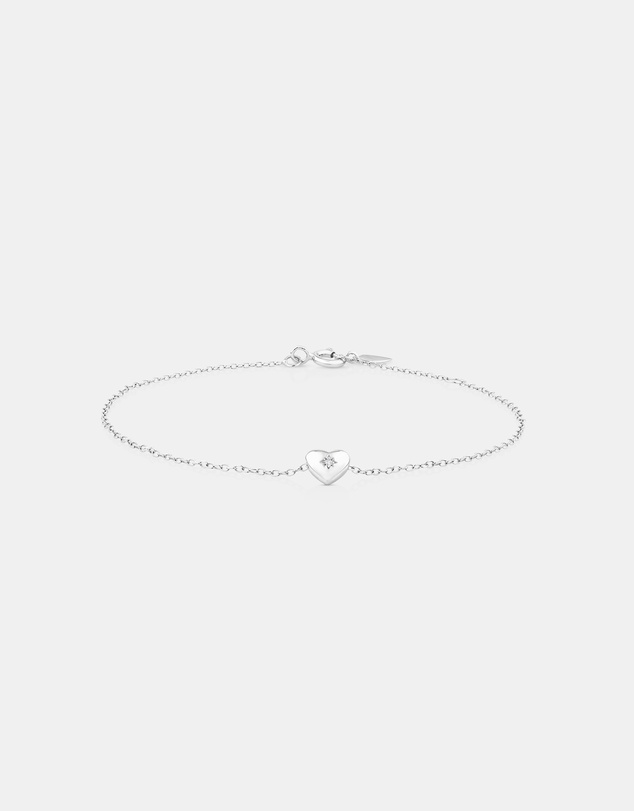 Michael Hill - Mini Heart Bracelet with .004TW of Diamonds in Silver