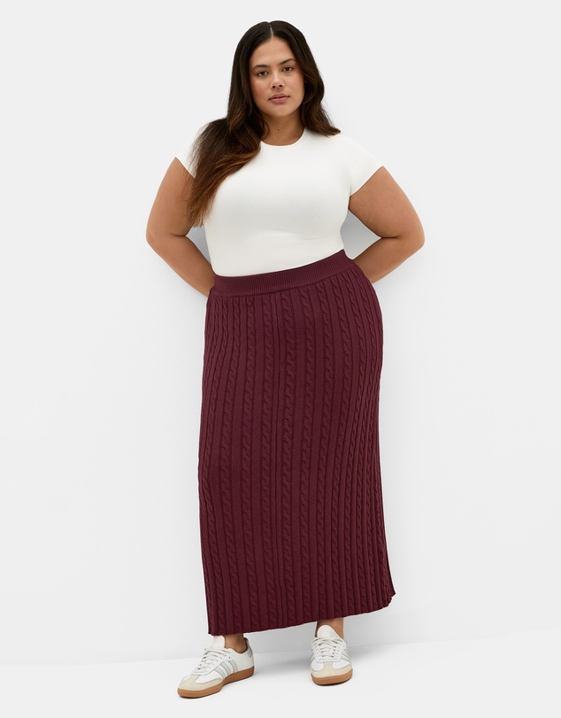 City Chic - Kenia Cable Knit Skirt