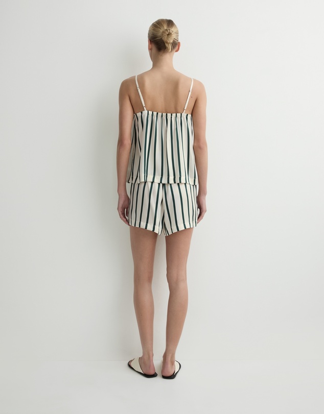 BONDI BORN - Cannes Silk Short - Forest Stripe