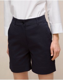 Trenery - Stretch Cotton Tailored Short in Night Sky