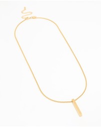 Lovisa - Waterproof Gold Plated Stainless Steel Rectangle Pendant Long Necklace