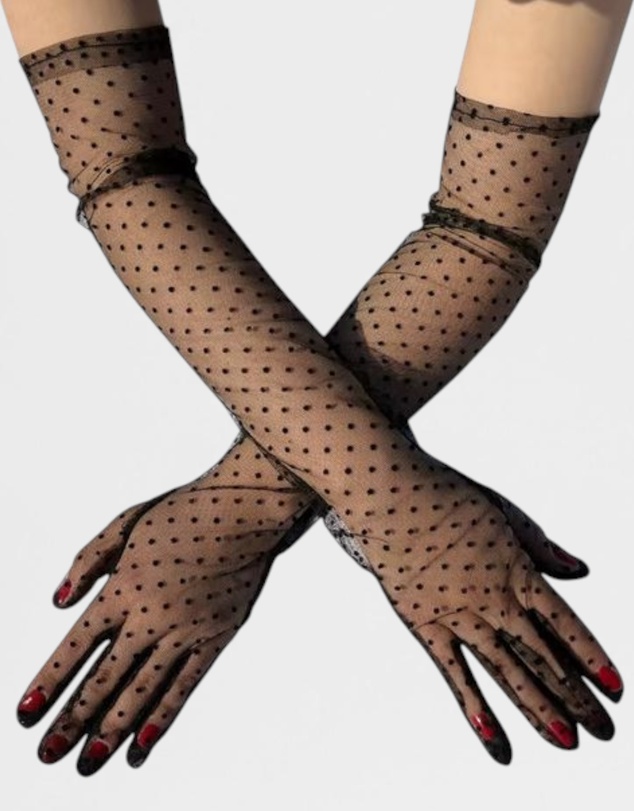 High Heel Jungle - Point d’Esprit Tulle Opera Gloves