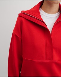 Country Road - Australian Cotton Zip Neck Placket Sweat