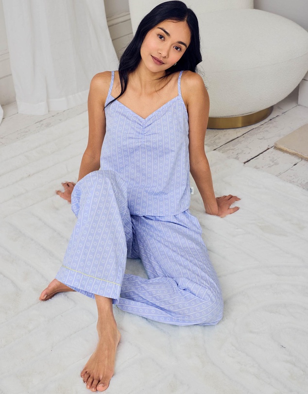 Chelsea Peers - Poplin Sun Stripe Ruched Cami Pyjama Set