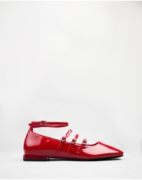 RAID - Galore Ankle strap ballet pumps in red