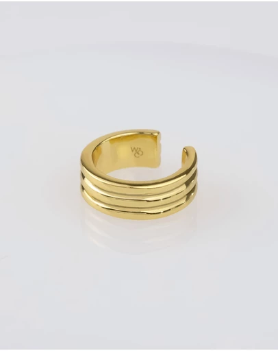 Wanderlust + Co - Triple Band Gold Ear Cuff