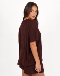 Petal & Pup - Granger Knit Short Set - Chocolate Brown