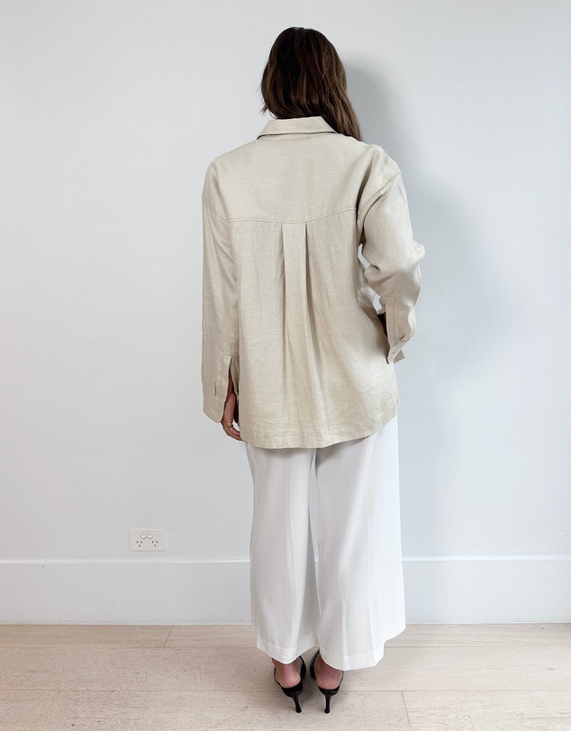 Cirkular - Pre-Loved - Bondi Born Sand Linen Shirt