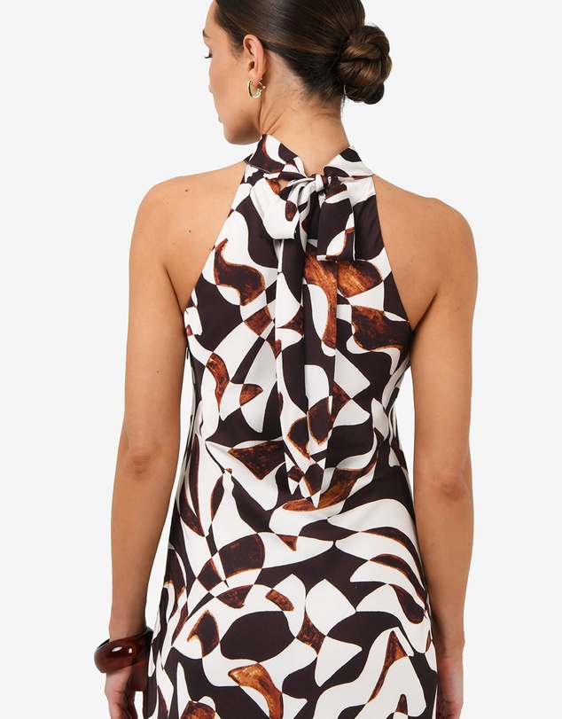 Forcast - Hazel Printed Halter Dress