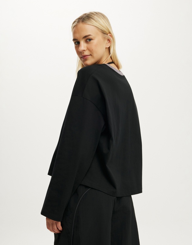 Cotton On Body Active - Long Sleeve Boxy Graphic Crew Sweat