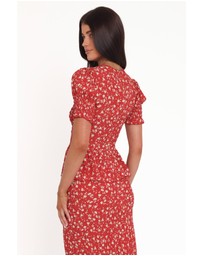 Petal & Pup - Zoella Peplum Top - Red Floral
