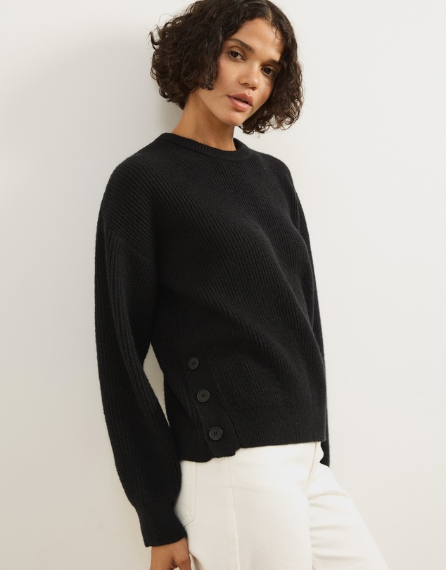 Atmos&Here - Rory Button Detail Crew Neck Jumper
