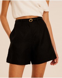 AERE - Raisa Tuck Linen Shorts