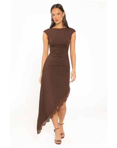 Petal & Pup - Channing Lace Midi Dress - Chocolate Brown