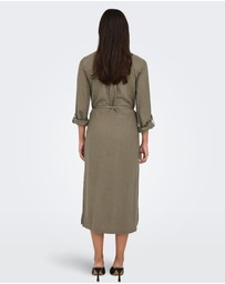 ONLY - Caro Linen Midi Shirt Dress