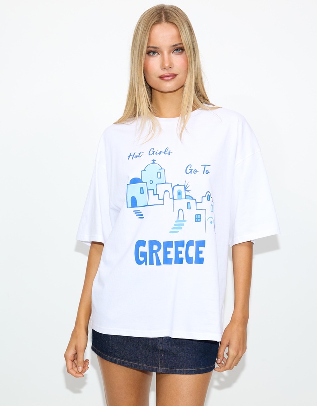 Dazie - Greece Oversized Graphic Tee