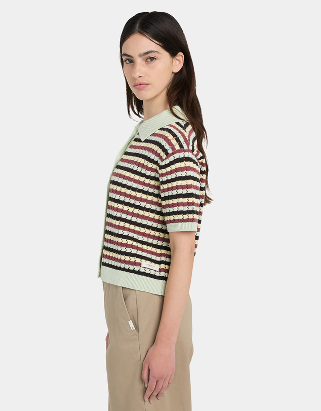 Element - Womens Crochet Stripes Polo Shirt