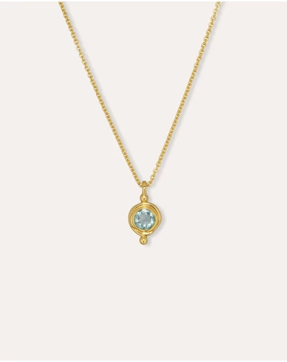 Ottoman Hands - March Birthstone Pendant Necklace